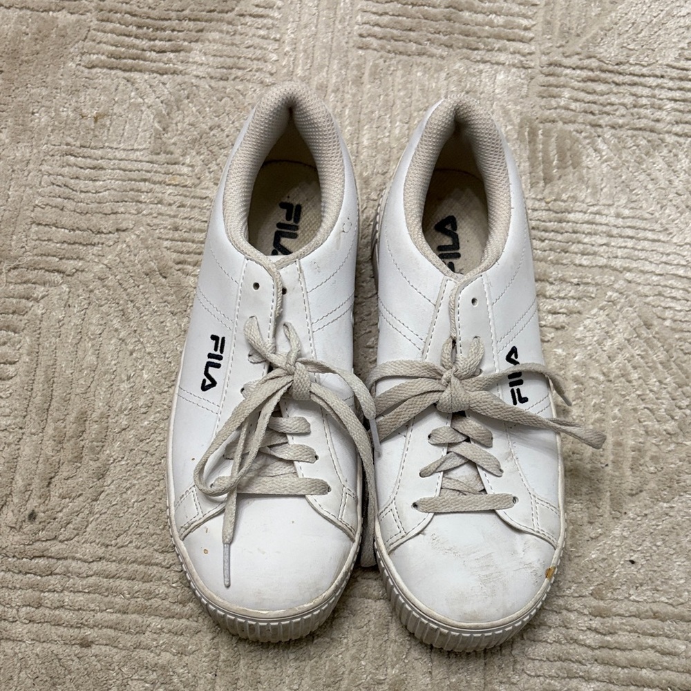 Fila White Lace-Up Sneakers
